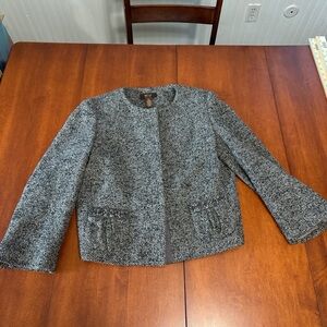 Victor Alfaro Black and Gray Tweed Blazer